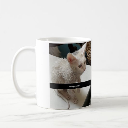 猫好きのためのマグカップ、猫が好きで人間が嫌いな人のための猫マグ コーヒーマグカップ (左)
