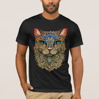 猫好きのためのユニークな猫の曼荼羅Tシャツ! Tシャツ