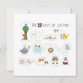 猫好きのためのユモアあふれるホリデー写真カード シーズンカード (正面)