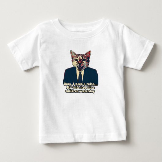 猫好きのためのユーモアたっぷりの猫ミーム ベビーTシャツ (正面)