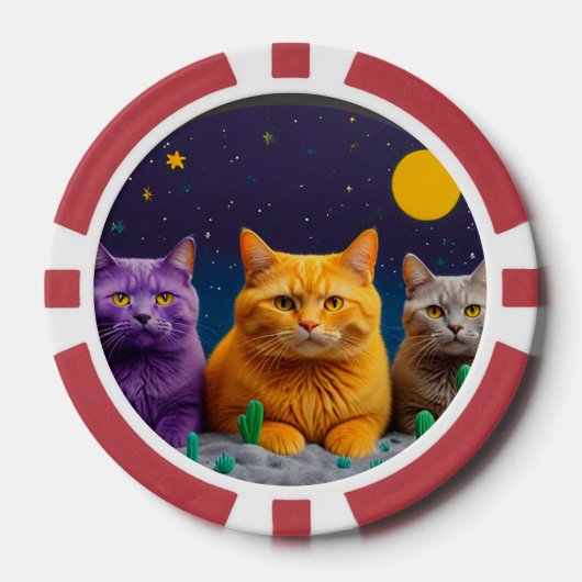 猫好きのためのラッキーポーカーチップス ポーカーチップ (正面)