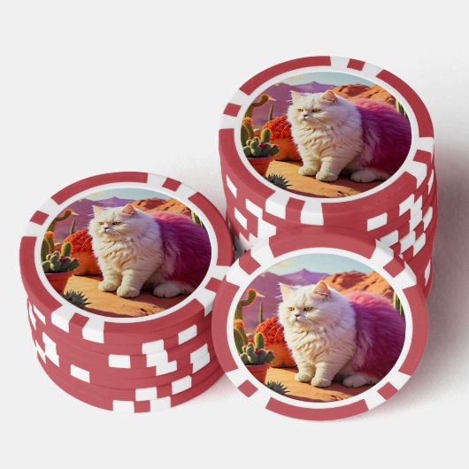 猫好きのためのラッキーポーカーチップス ポーカーチップ (積み重ね)
