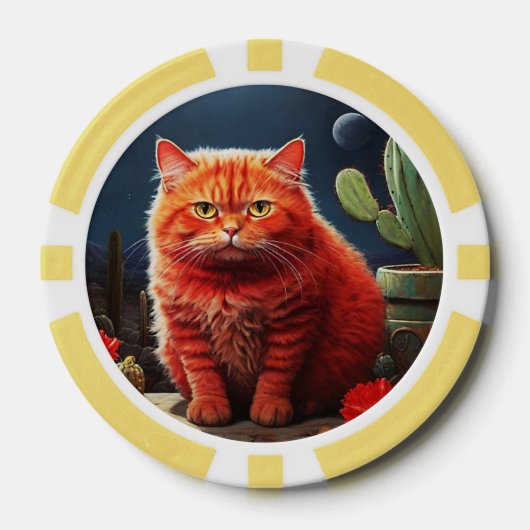 猫好きのためのラッキーポーカーチップス ポーカーチップ (正面)
