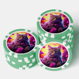 猫好きのためのラッキーポーカーチップス ポーカーチップ