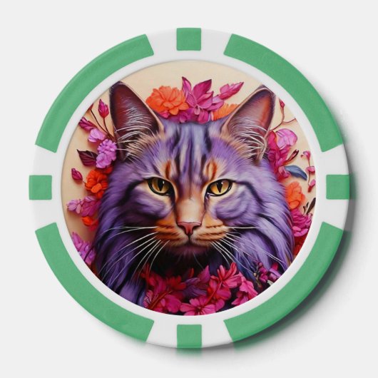猫好きのためのラッキーポーカーチップス ポーカーチップ (正面)