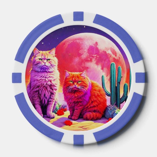 猫好きのためのラッキーポーカーチップス ポーカーチップ (正面)