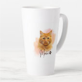 猫好きのためのラテマグ - 猫ママへの可愛いギフト カフェラテマグ (右アングル)