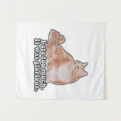 猫好きのための不機嫌な猫ミーム タペストリー (正面(横))