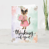 猫好きのための乳がん啓発 ピンクリボン カード (正面)