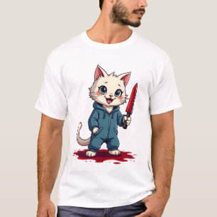 猫好きのための可愛いハロウィン 猫 ホラー 映画 Tシャツ