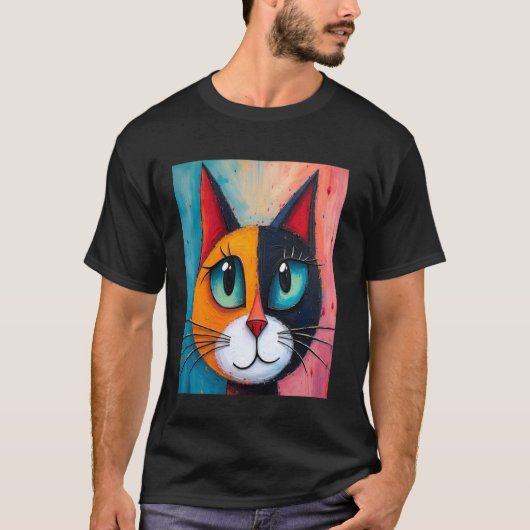 猫好きのための可愛くておかしいギフト Tシャツ (正面)