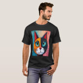 猫好きのための可愛くておかしいギフト Tシャツ (正面フル)