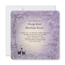 猫好きのための四角いラベンダー ヴィンテージ結婚式