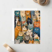 猫好きのための幻想的な猫の群れのノートカード ノートカード (正面/裏面インサイチュ)