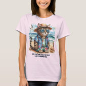 猫好きのための最高のビーチライフ Tシャツ (正面)
