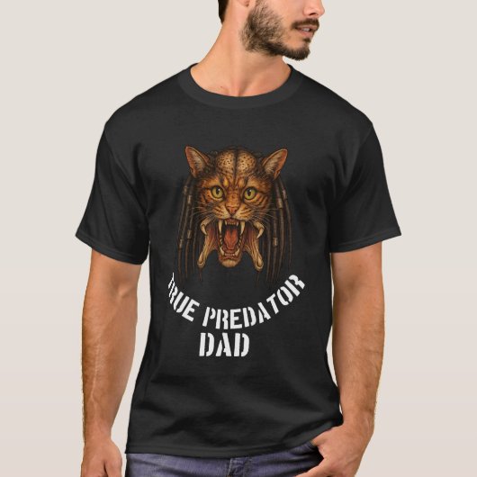 猫好きのための本当の捕食者パパ 楽しいデザイン 本物 Tシャツ (正面)