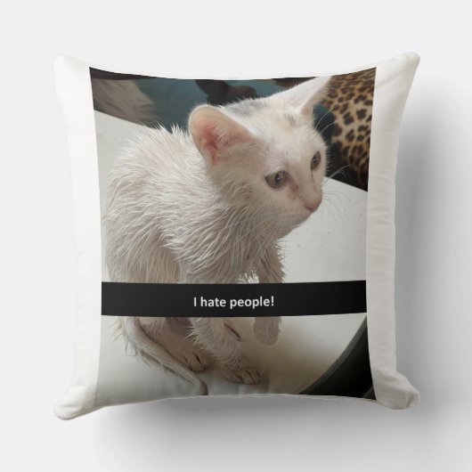 猫好きのための枕。猫は好きだけど人間は嫌いな人のための猫枕。 クッション (裏面)