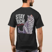 猫好きのための楽しいマネーマインドギフトTシャツ Tシャツ (裏面)
