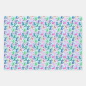 猫好きのための水彩風猫のイラスト ラッピングペーパーシート (正面2)