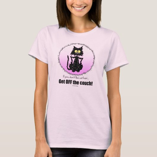 猫好きのための猫の毛の…ギフト Tシャツ (正面)