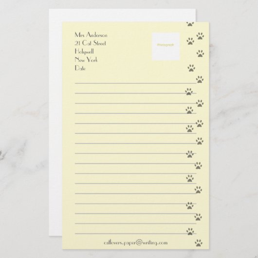 猫好きのための筆記用紙 便箋 (正面/裏面)