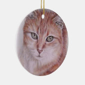 猫好きのための美しい虎猫猫の芸術のスケッチ セラミックオーナメント (右)