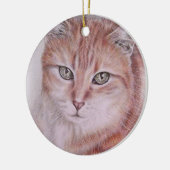 猫好きのための美しい虎猫猫の芸術のスケッチ セラミックオーナメント (左)