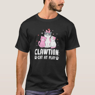 猫好きのための遊び心あふれる猫のデザイン Tシャツ