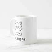 猫好きのための面白いコーヒーカップ - Nope Just No 猫 コーヒーマグカップ (正面左)