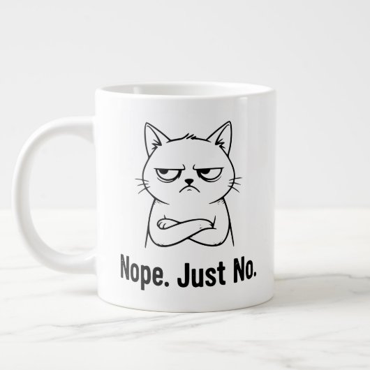 猫好きのための面白いコーヒーカップ - Nope Just No 猫 ジャンボコーヒーマグカップ (左)