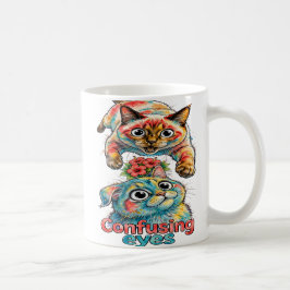 猫好きのための面白いシャム猫とシャルトルリュのチャーム 👀 コーヒーマグカップ