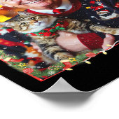 猫好きのための面白いトランプのクリスマスセーター ポスター (角)