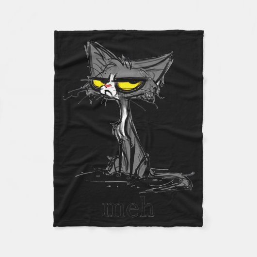 猫好きのための面白いメェ猫のギフト フリースブランケット (正面)
