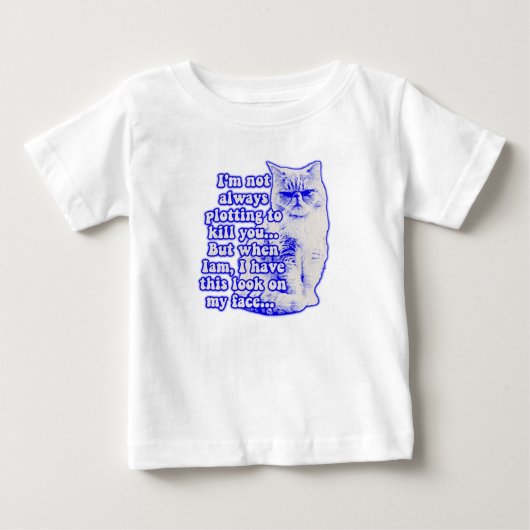 猫好きのための面白い猫ミーム ベビーTシャツ (正面)