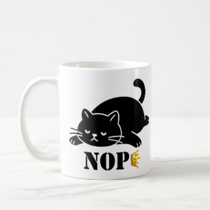猫好きのための面白い黒猫デザイン - クラウン NOPE コーヒーマグカップ