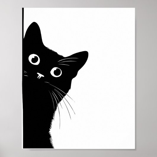 猫好きのための黒猫の横顔ポスター ポスター (正面)