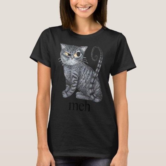 猫好きのためのMeh Cat Tシャツ (正面)