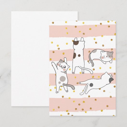 猫好きのまわりに 出欠カード (正面/裏面)