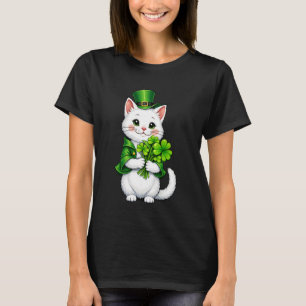 猫好きのアイリッシュシャムロック おかしい猫セントパトリック Tシャツ
