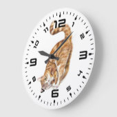 猫好きのアクリル壁掛け時計 ラージ壁時計 (傾斜)