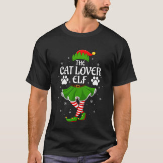 猫好きのエルフ クリスマス ファミリー 女子 エルフ仲間 Tシャツ