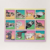 猫好きのカラーブロックコラージパステルパズル ジグソーパズル (横)