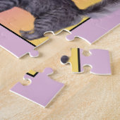 猫好きのカラーブロックコラージパステルパズル ジグソーパズル (側面)