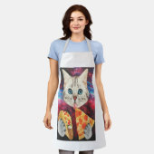 猫好きのキッチンアイテム贈答用エプロン エプロン (着用した状態)
