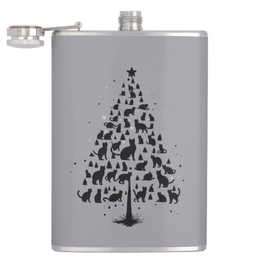 猫好きのクリスマスツリー1 フラスク (オープン)