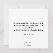 猫好きのクリスマス挨拶。 シーズンカード (裏面)