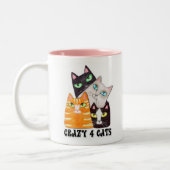 猫好きのコーヒー・マグ ツートーンマグカップ (左)