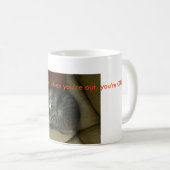 猫好きのコーヒー・マグ; 眠っている虎猫猫マグとの コーヒーマグカップ (正面右)