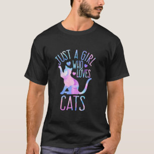 猫好きのジャストガール銀河系猫好き Tシャツ
