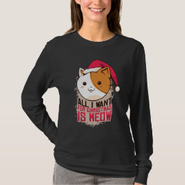 猫好きのニャー猫クリスマスプレゼント Tシャツ